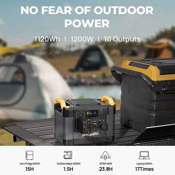 BougeRV LiFePO4 Solar Generator Fort 1000