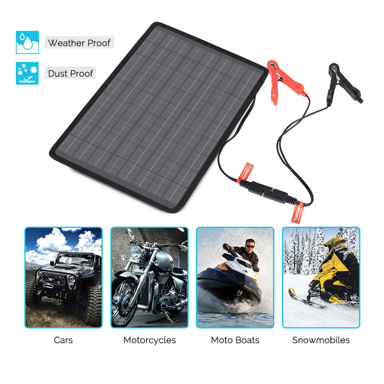 10W Solar Battery Trickle Charger Maintainer