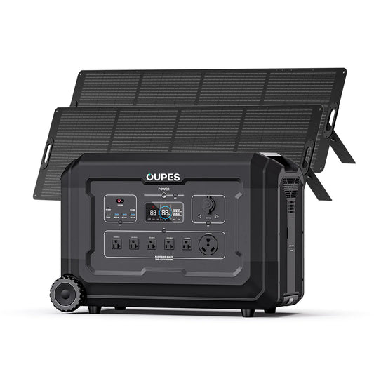 OUPES MEGA 5 Home Backup & Portable Power Station + 240W Solar Panels*2